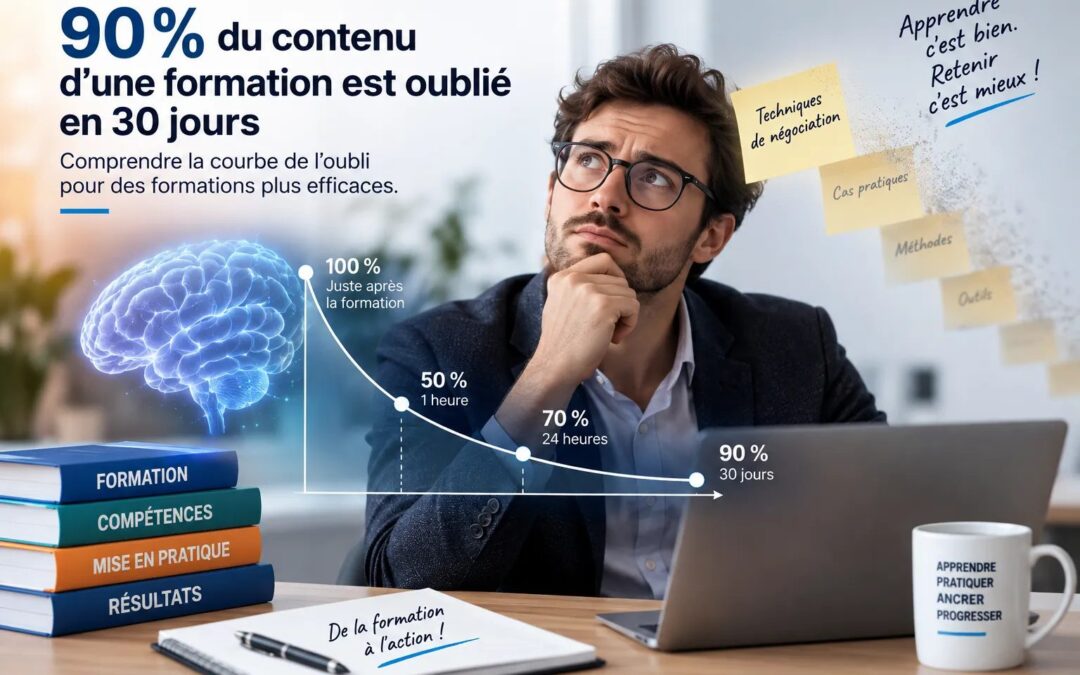 La courbe de l&rsquo;oubli d&rsquo;Ebbinghaus : pourquoi vos équipes oublient 90% d&rsquo;une formation en 1 mois